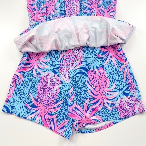NWT Lilly Pulitzer Cyla Romper in Borealis Blue Tropic Down Low Size Large - Picture 7 of 15